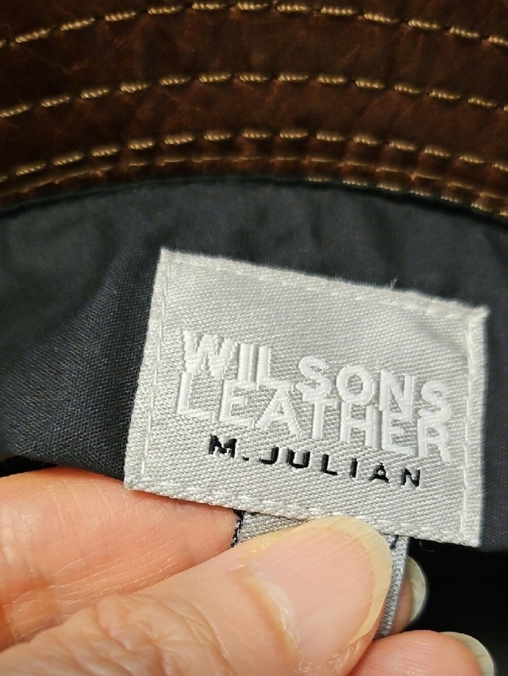 Brown Leather Bucket Hat - Picture 2 of 2